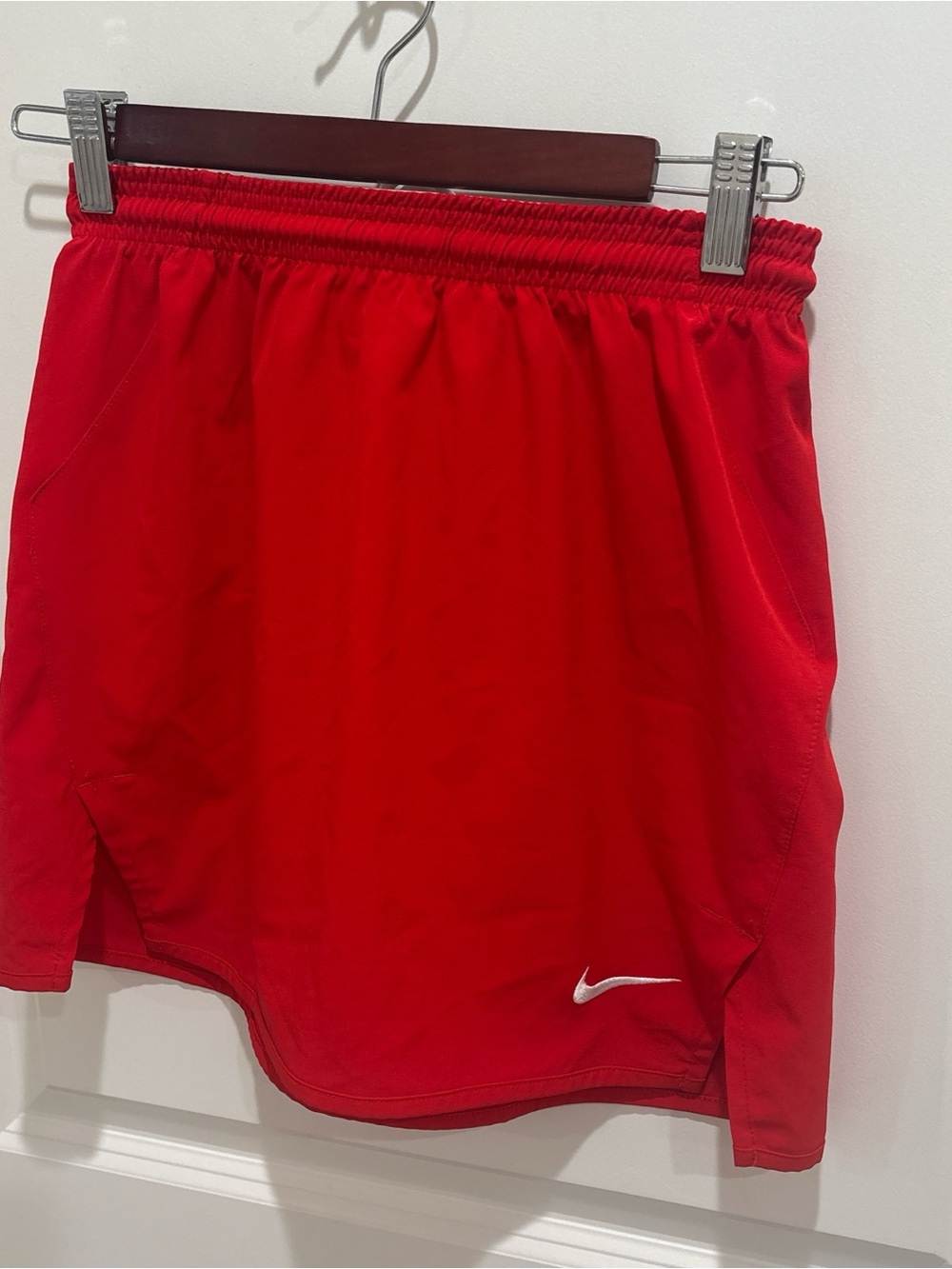 Nike Red Athletic Skirt with White Swoosh